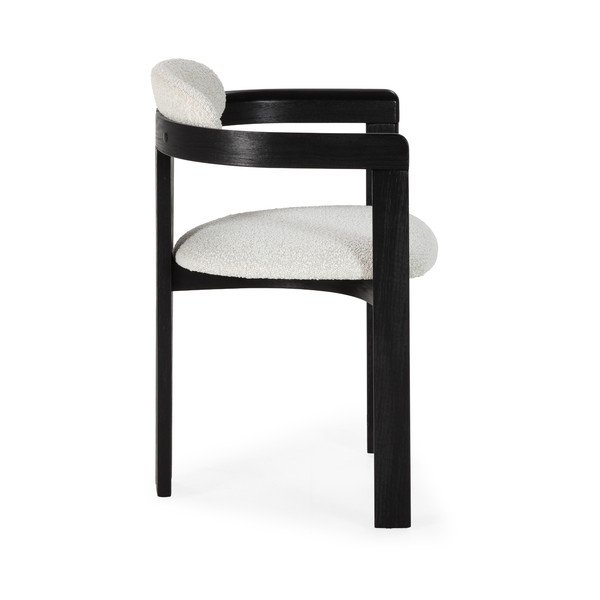 Бели/черни тапицирани трапезни столове в комплект с подлакътници 2 бр. Eiden – MOME-image-3