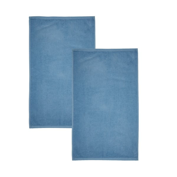 Сини бързосъхнещи памучни хавлиени кърпи от тери в комплект от 2 бр. 90x140 cm Quick Dry – Catherine Lansfield