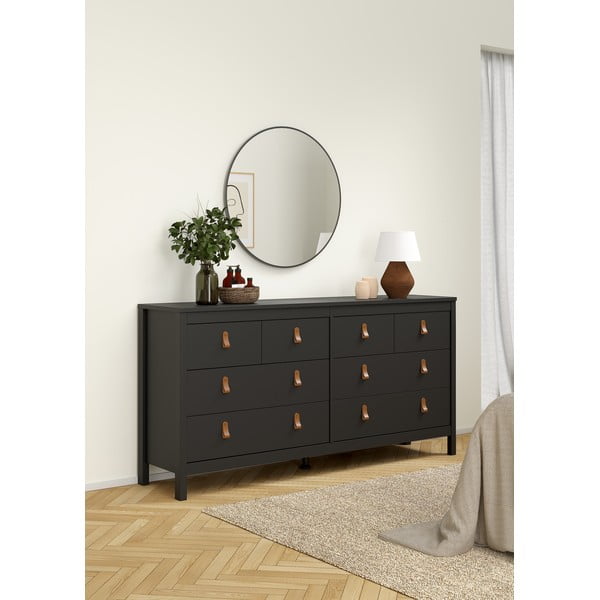 Черен нисък скрин 159x80 cm Madrid – Tvilum-image-1