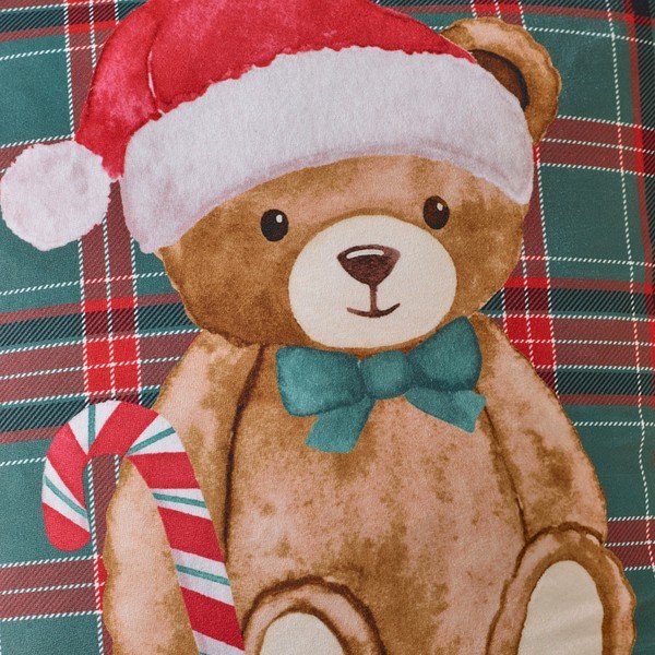 Декоративна възглавница с коледен мотив 45x45 cm Christmas Tartan Teddy Bear – Catherine Lansfield-image-2