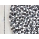 Сив и бял вълнен килим на топки , ⌀ 120 см Ball Rugs - Wooldot
