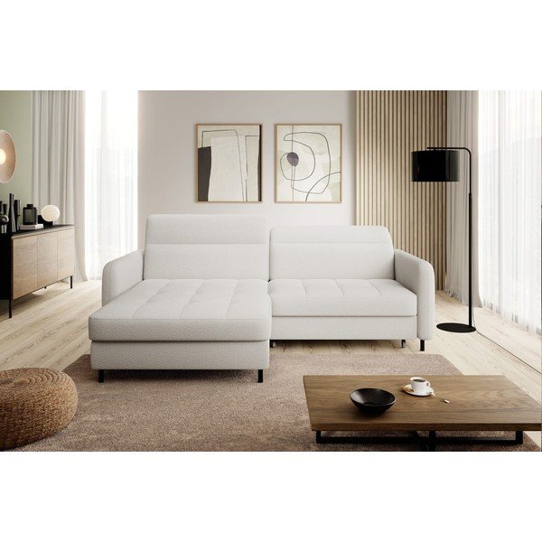 Кремав разтегателен ъглов диван с място за съхранение от букле (ляв ъгъл) Gomsi – ELTAP-image-3