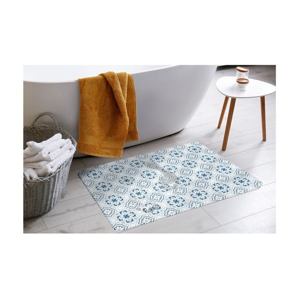 Бяло-син килим за баня от диатомична глина 35x45 cm Atlanta – douceur d'intérieur-image-1