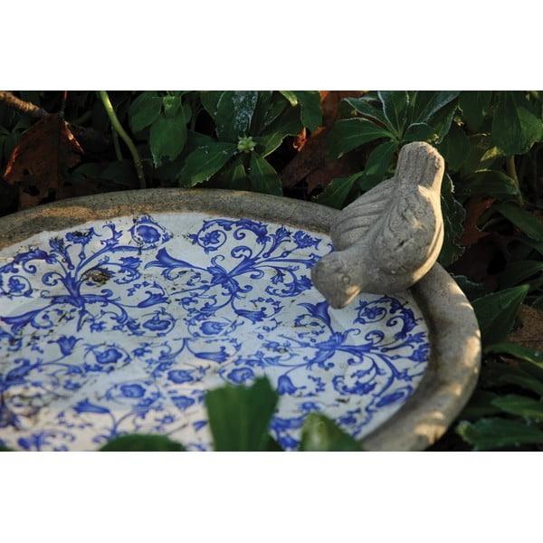 Синя и бяла керамична хранилка за птици - Esschert Design-image-1