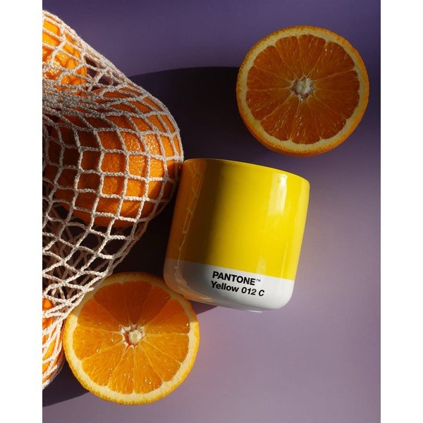 Жълта порцеланова чаша за капучино 175 ml Yellow 012 – Pantone-image-1