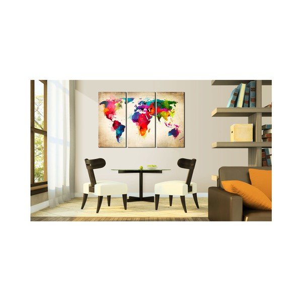 Картина от няколко части върху платно Bimago Rainbow, 80 x 120 cm Rainbow Continents - Artgeist-image-1