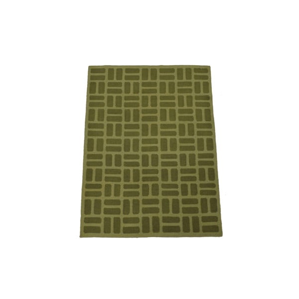 Ručně tkaný koberec Green Squares, 120x180 cm