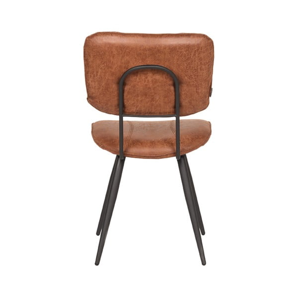 Кафяви кожени трапезни столове в комплект от 2 броя Fos - LABEL51-image-3