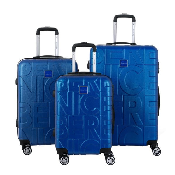 Комплект от 3 сини куфара за пътуване Typo - Berenice