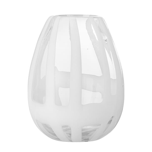 Бяла ръчно изработена стъклена ваза (височина 18 см) Cosmin - Bloomingville