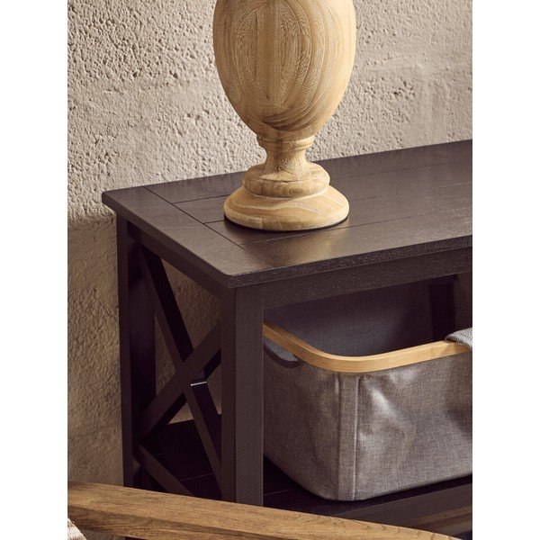 Черен стелаж от масивен бор 120x81x40 cm Heritage – Premier Housewares-image-2