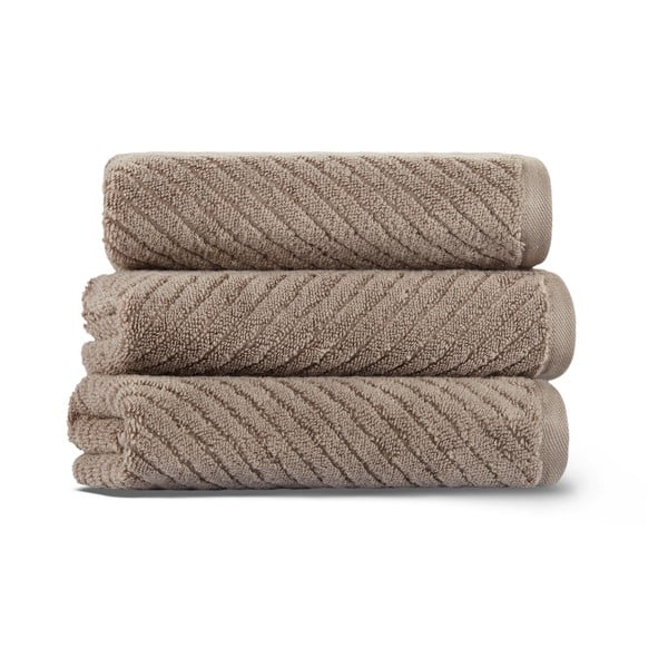 Кафява памучна кърпа 71x40 cm Chevron - Foutastic-image-1