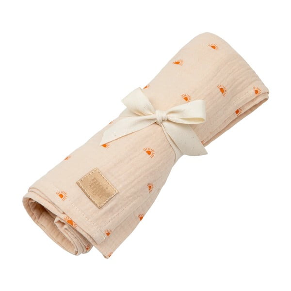 Бебешко одеяло от оранжев муселин 100x100 cm Sunrise - Moi Mili