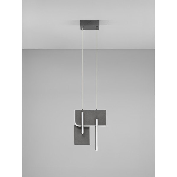 Светлосиво метално LED затъмняващо се висящо осветително тяло Totem – Nova Luce-image-4