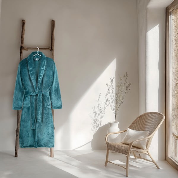 Синя хавлия от микроплюш M/L Polyvelvet – Good Morning-image-1