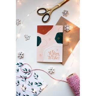 Поздравителна картичка от рециклирана хартия с плик, формат А6 Warm Wishes - Printintin