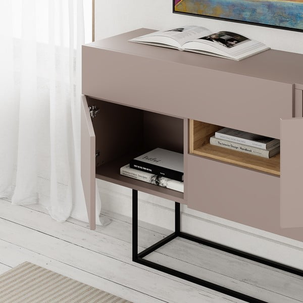 Нисък скрин в сиво-бежово 145x82 cm Titan - Marckeric-image-1