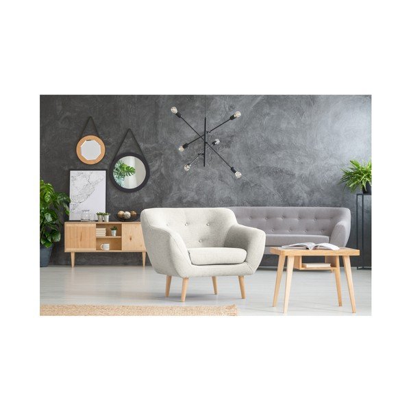 Krémové křeslo se světlými nohami Mazzini Sofas Sicile-image-4