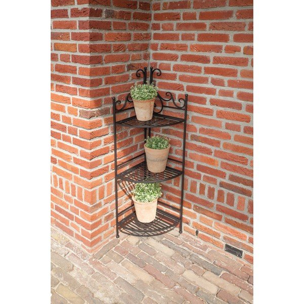 Черна метална ъглова сгъваема стойка за цветя - Esschert Design-image-1