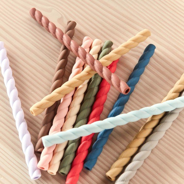 Силиконови сламки в комплект 6 бр. с четки за почистване Mellow – OYOY Mini-image-2