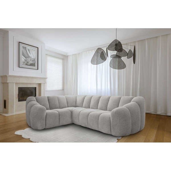 Светлосив ъглов диван (ляв ъгъл/L форма) Shell – Miuform-image-1