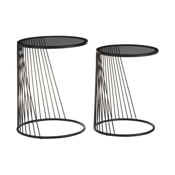 Кръгли маси със стъклен плот в комплект от 2 Trento - Premier Housewares-image-2