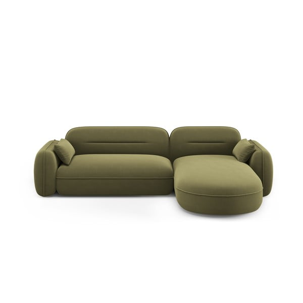 Зелен кадифен ъглов диван (десен ъгъл) Audrey – Interieurs 86