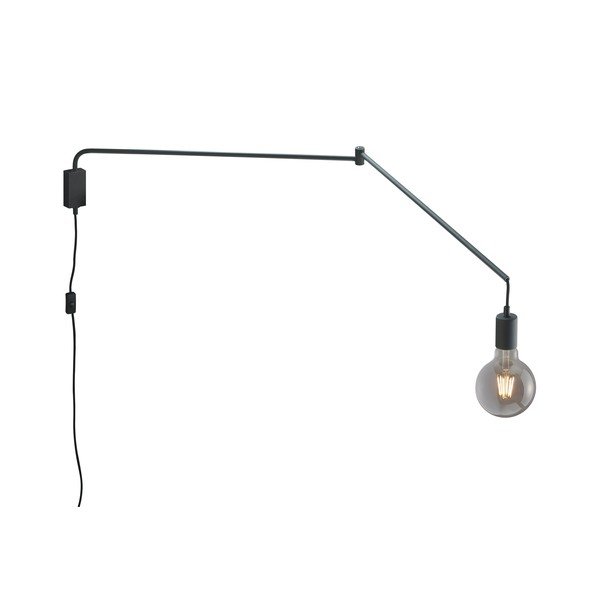 Матово черно стенна лампа с огъваща се структура за контакт Line – Trio