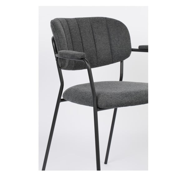 Антрацитни трапезни столове в комплект от 2 Jolien - White Label-image-1