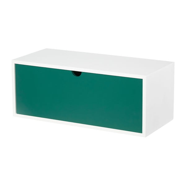 Бяла и зелена стенна маса за съхранение с чекмедже Дизайн - Furniteam