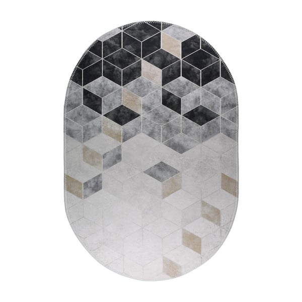 Бяло-сив миещ се килим 60x100 cm - Vitaus