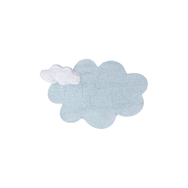 Светлосин ръчно изработен памучен детски килим подходящ за пране 110x170 cm Puffy Dream – Lorena Canals