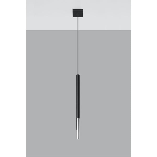 Черно/сребристo метално висящо осветително тяло Asarot – Sollux-image-2