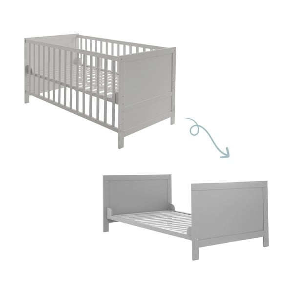 Светлосиво детско легло 70x140 cm - Roba-image-3