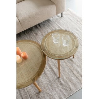 Стъклена кръгла масичка за кафе в естествен цвят ø 70 cm Haru – White Label