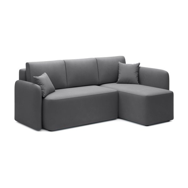 Кафяво-сив кадифен разтегателен ъглов диван с място за съхранение (десен ъгъл) Hadson – ELTAP-image-2