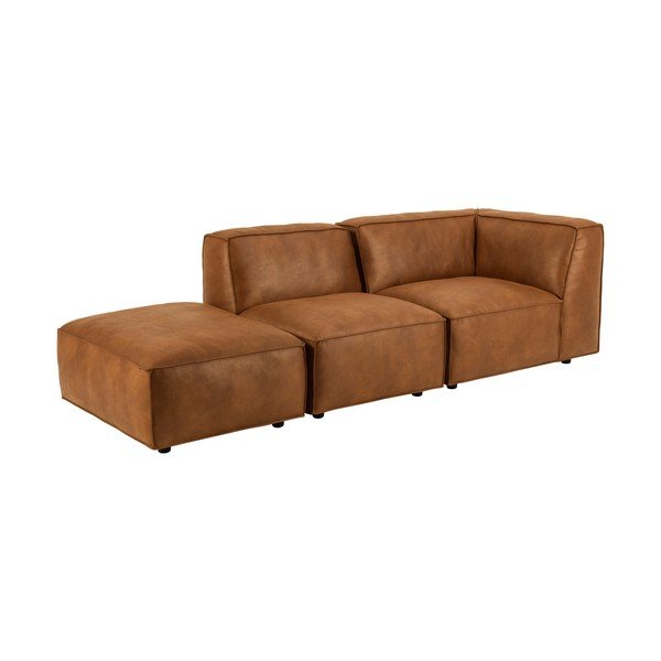 Кафяв стол за отдих от изкуствена кожа (десен ъгъл) Fairfield Kentucky - Bonami Selection-image-3