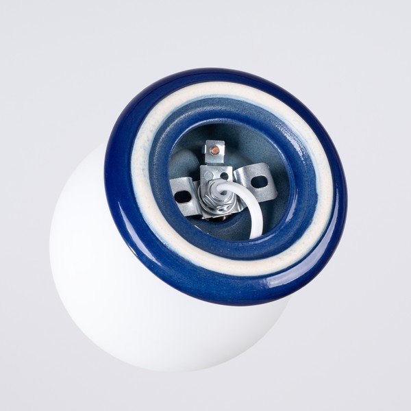 Синьо  керамично осветително тяло за таван със стъклен абажур ø 12 cm Farsa – Sollux-image-4