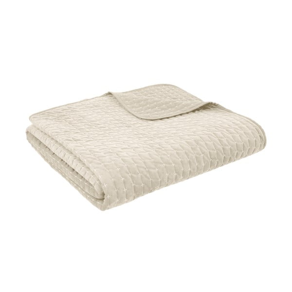 Бежово капитонирано покривало за легло 240x260 cm Attica Velvet Embroidered – Bianca