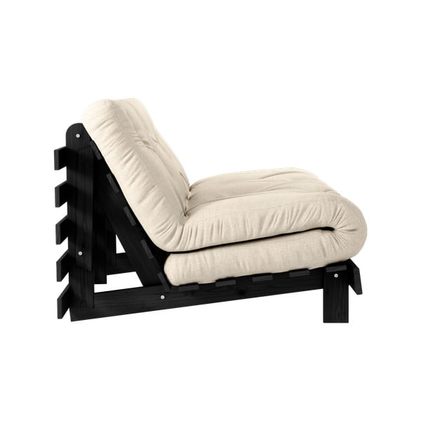 Сиво-бежов ленен разтегателен диван 140 cm Roots Black Night – Karup Design-image-4