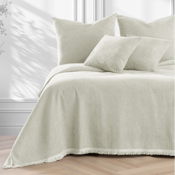 Кремаво покривало за легло от шенил 220x240 cm Talo – Filumi-image-2