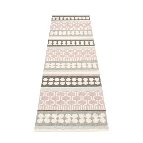 Светлорозова и сива пътека за открито и закрито 70x270 cm Asta Pale Rose – Pappelina