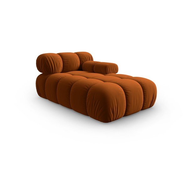 Оранжев кадифен модул за диван (десен ъгъл) Bellis - Micadoni Home-image-3
