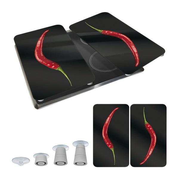 Комплект от 2 стъклени капака за печка , 52 x 30 cm Peperoni - Wenko-image-2