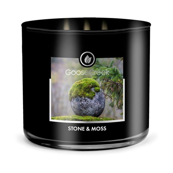 Мъжка ароматна свещ в кутия Stone & Moss, 35 часа горене Men's Collection - Goose Creek