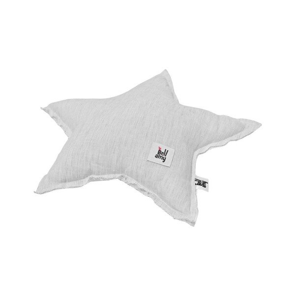 Сива детска ленена възглавница във формата на звезда Stripes - BELLAMY-image-2