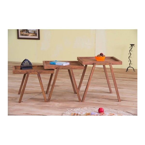 Sada 3 stoliček z palisandrového dřeva  SOB Margao Three