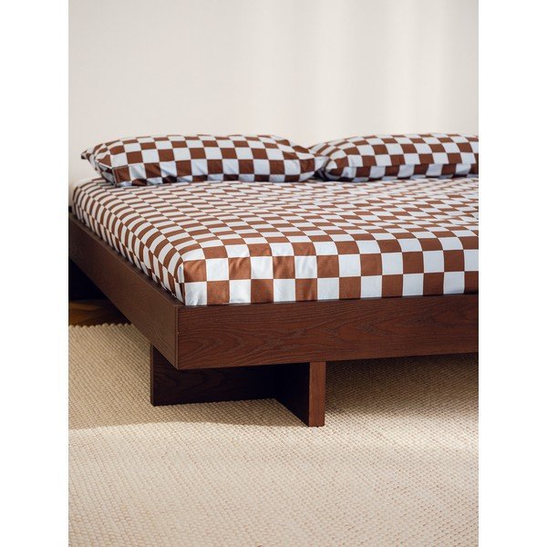 Двойно легло 180x200 cm от МДФ от декор от дъб  без табла с включена подматрачна рамка в естествен цвят Kito – noo.ma-image-4