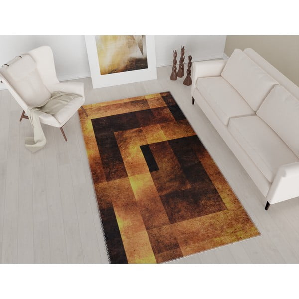 Оранжев килим, подходящ за миене 50x80 cm - Vitaus-image-1