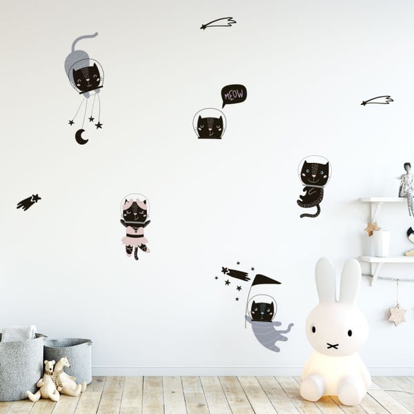 Комплект стикери за стена Скандинавски животни Космонавт Котки - Ambiance-image-1